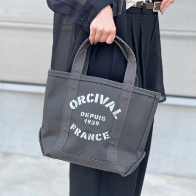 ORCIVAL トートバッグ エクリュxブラックプリント ORCIVAL オーシバル プリントトートバッグスモール No.4 ハンプ